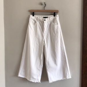 Forever 21 high waisted white culotte jeans